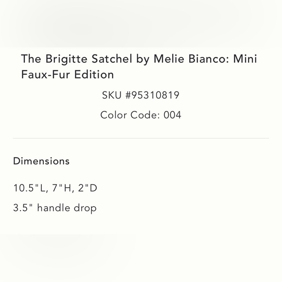 NWT new Anthropologie melie bianco brigette satchel faux fur mini bag grey - Picture 12 of 14